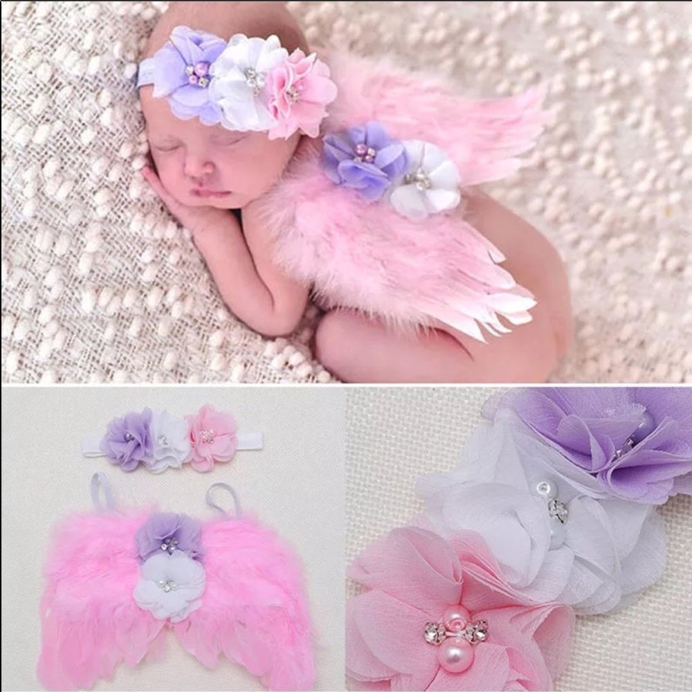 Baby Feathers angel wings & hair clip